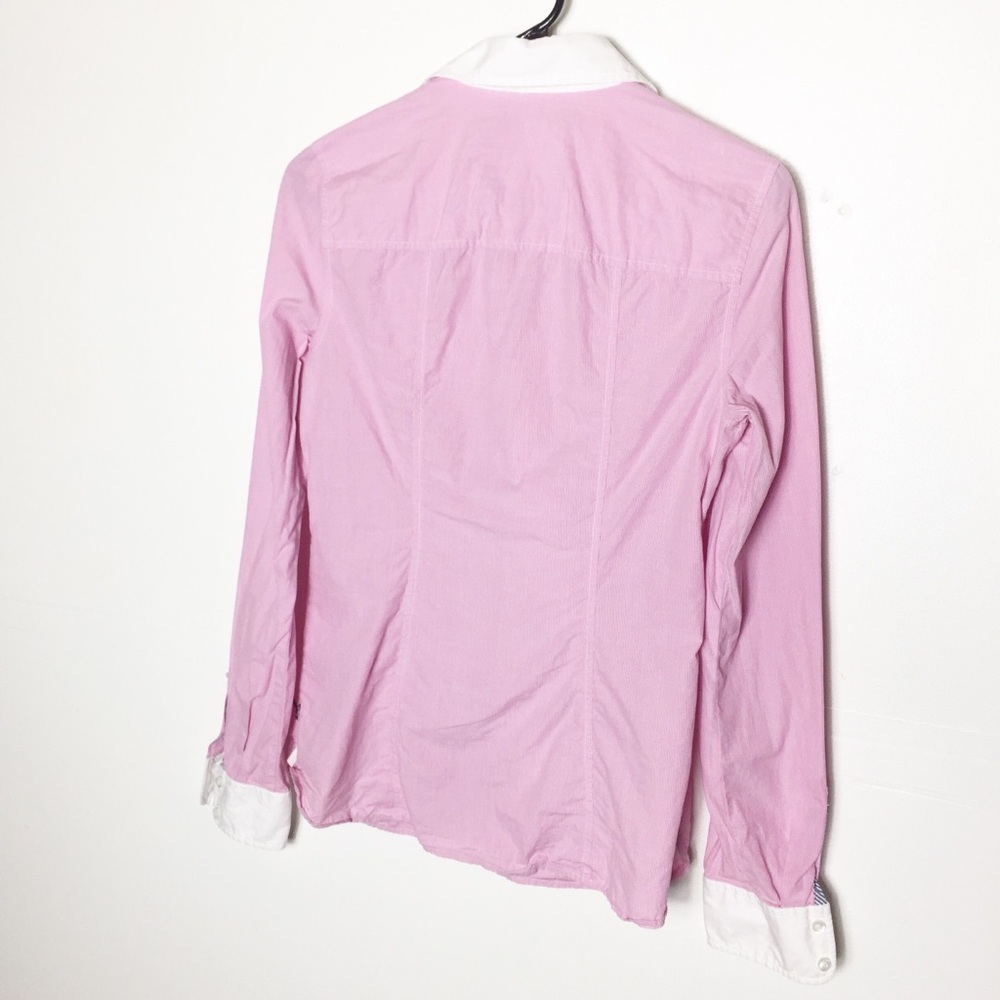 American Eagle Pink White Button Down Shirt - Picture 3 of 4